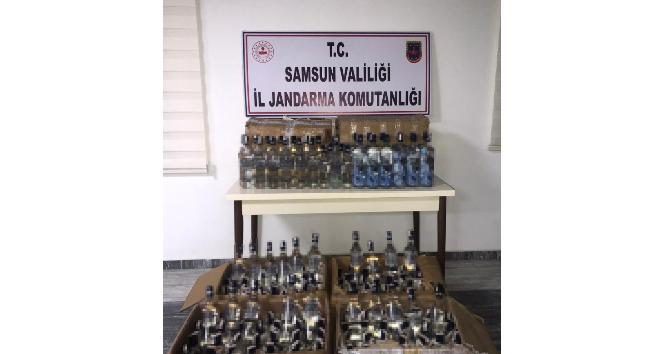 Samsun'da 251 şişe sahte bandrollü içki ele geçirildi