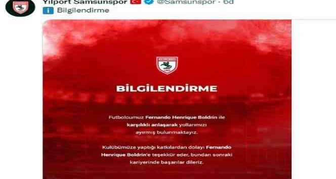 Samsunspor'da şok ayrılık: Fernando Boldrin ile yollar ayrıldı
