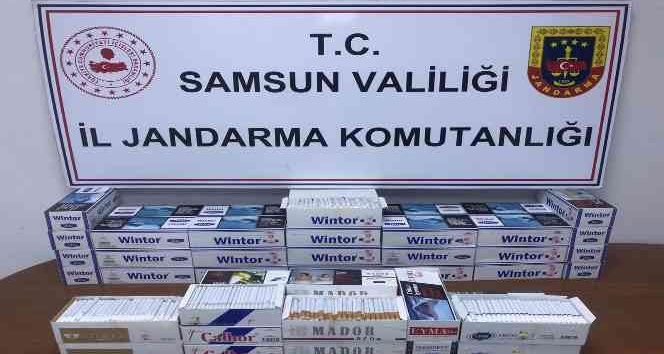 Samsun'da jandarma 10 bin 400 adet makaron ele getirdi