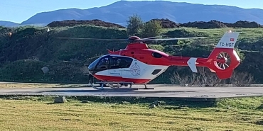 Ambulans helikopter kalp krizi geçiren hasta için havalandı