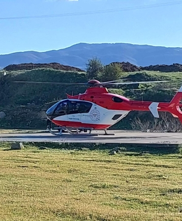 Ambulans helikopter kalp krizi geçiren hasta için havalandı