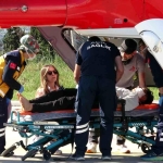 Baltayla odun keserken yaralanan çocuğun imdadına ambulans helikopter yetişti