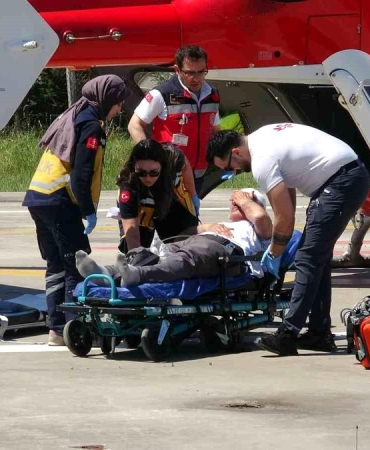 Kalp krizinde zamana karşı yarış: Hasta, ambulans helikopterle Samsun