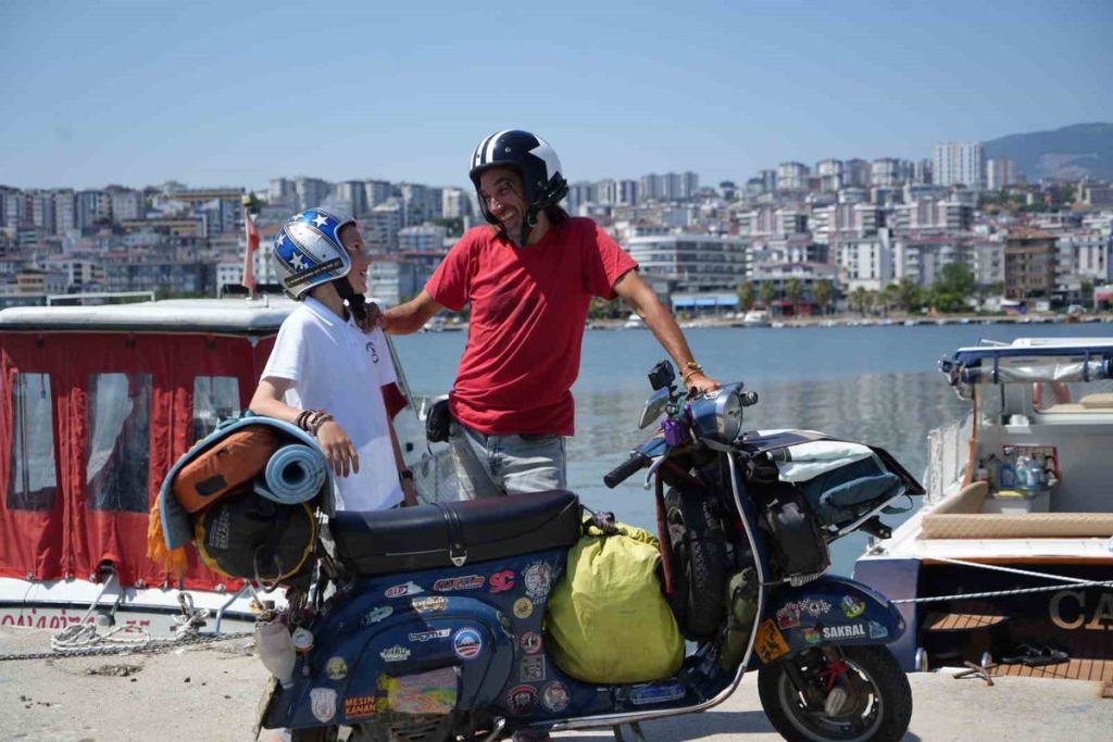 Baba-oğulun dünya yolculuğunda Samsun durağı