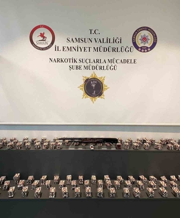Samsun’da ikamette 13 bin 48 sentetik ecza hap ele geçirildi