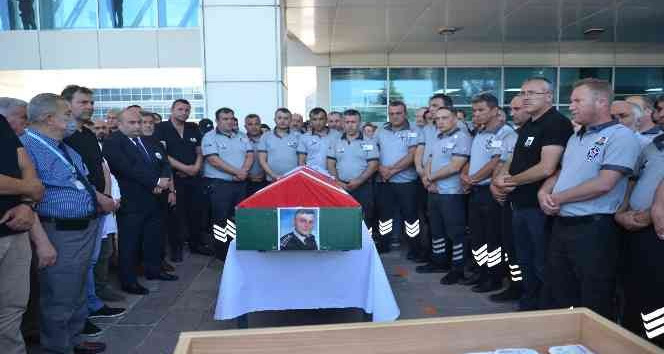 Görevi başında kalp krizi sonucu hayatını kaybeden güvenlikçiye son görev