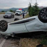Samsun'da otomobil takla attı: 2 yaralı