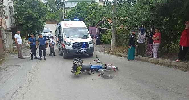 Otomobil ile çarpışan motosiklet sürücüsü yaralandı