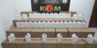 Samsun'da 2 bin 375 litre etil alkol ele geçirildi