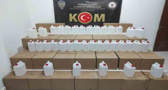 Samsun'da 2 bin 375 litre etil alkol ele geçirildi