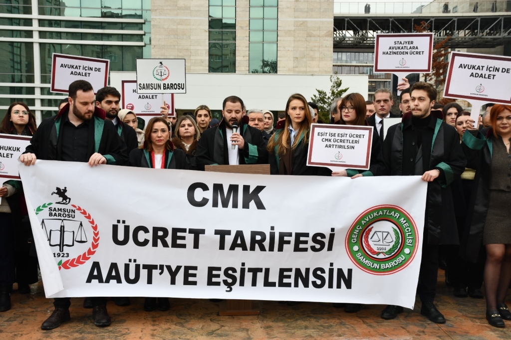 Samsun'da genç avukatlardan 2025 CMK ücret tarifesine tepki