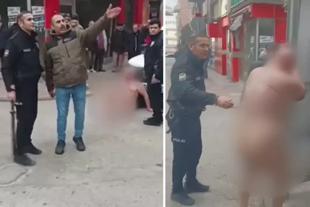 Çırılçıplak halde caddede dolaşan şahıs Samsun