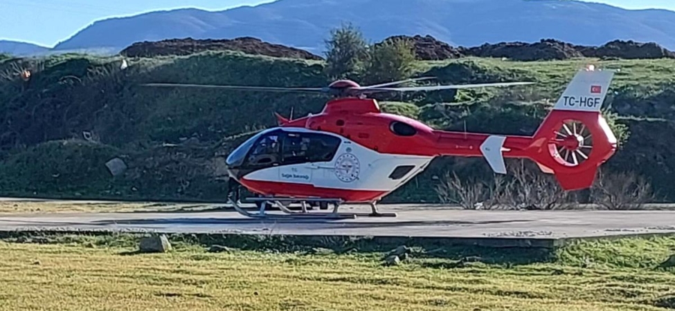 Ambulans helikopter kalp krizi geçiren hasta için havalandı
