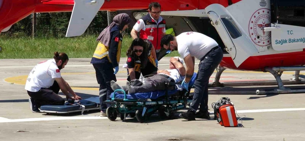 Kalp krizinde zamana karşı yarış: Hasta, ambulans helikopterle Samsun