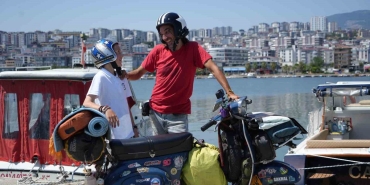 Baba-oğulun dünya yolculuğunda Samsun durağı
