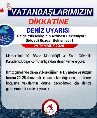 Karadeniz’de yüksek dalga uyarısı: