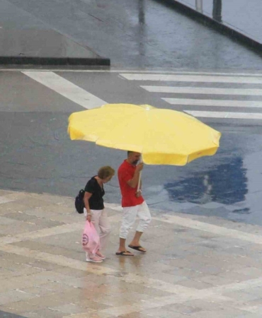 Samsun’da sağanak yağış manzaraları