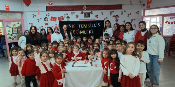 Anaokulu öğrencileri oy kullanma deneyimi yaşadı