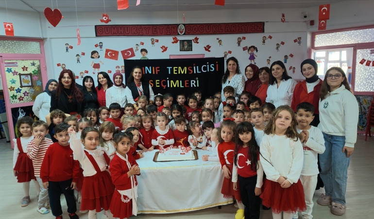 Anaokulu öğrencileri oy kullanma deneyimi yaşadı