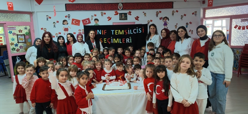 Anaokulu öğrencileri oy kullanma deneyimi yaşadı