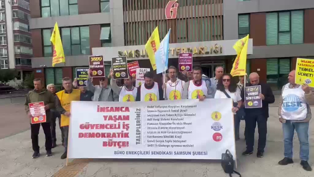 BES Samsun Şubesi 2027 bütçesini Samsun Defterdarlığı önünde protesto etti