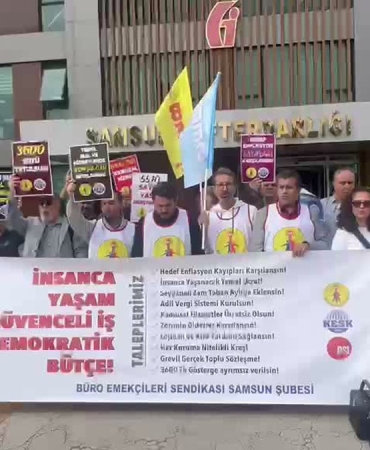 BES Samsun Şubesi 2027 bütçesini Samsun Defterdarlığı önünde protesto etti