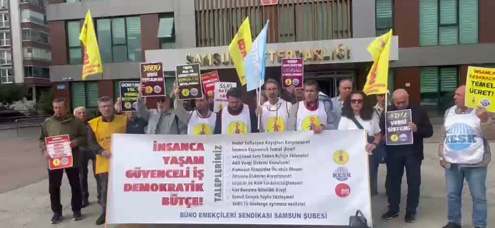 BES Samsun Şubesi 2027 bütçesini Samsun Defterdarlığı önünde protesto etti