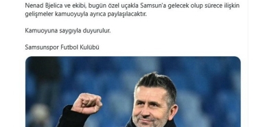 Samsunspor, Bjelica ile sezon sonuna kadar prensip anlaşması yaptığını açıkladı